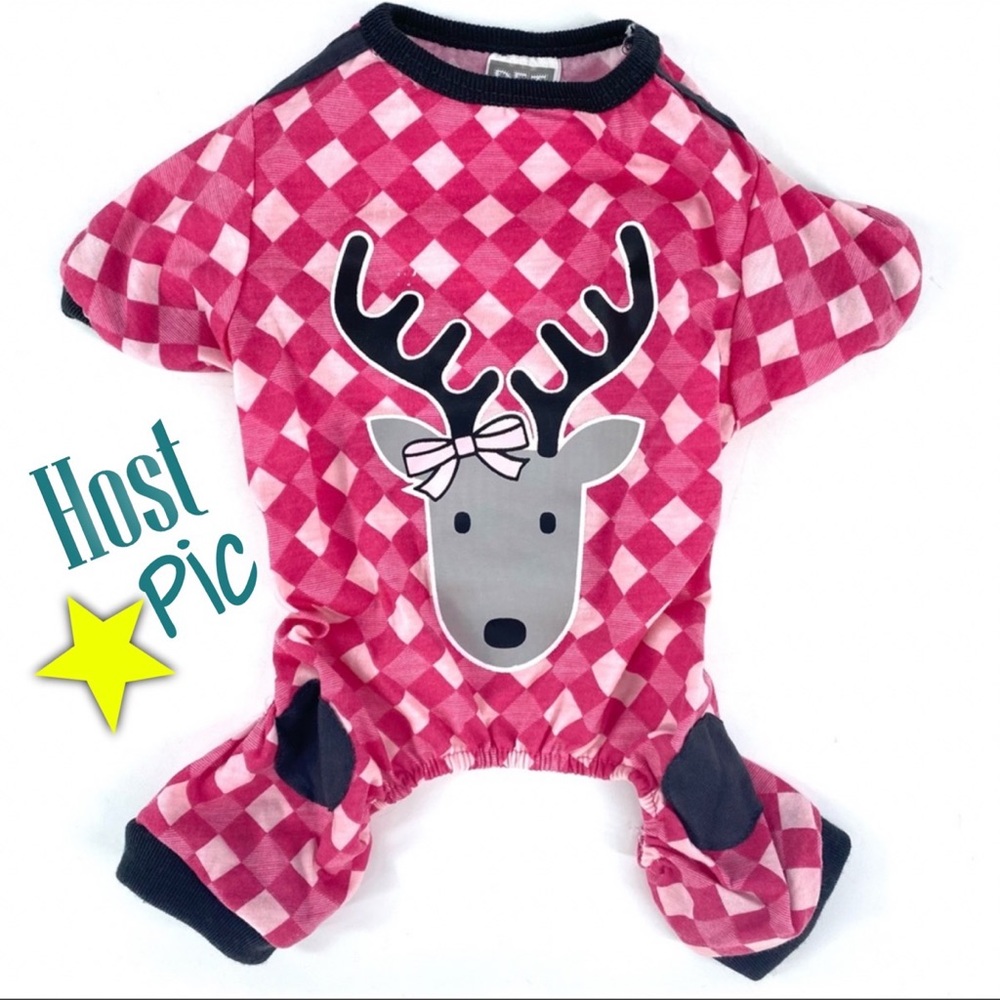 Pet did Pink Buffalo checkered deer PJ Clothing